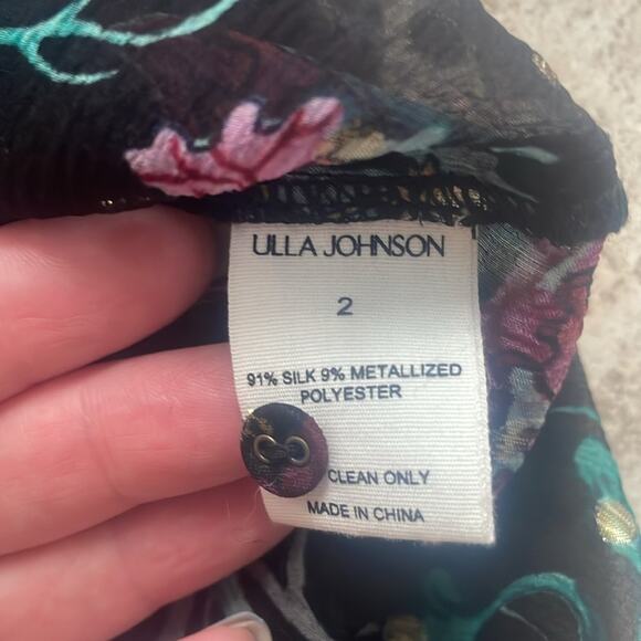 Ulla Johnson Bernadette Floral-Print Blouse Black Iris - Picture 16 of 16